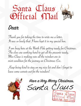 Santa's Letters. Dear Santa. Santa's Reply. Nice List Certificate.