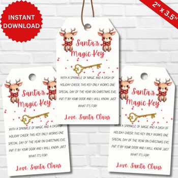 Santa's Magic Key Tags,Santa Key Tags Printable,Magical Christmas Key ...