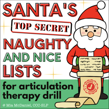 Preview of Santa's Naughty & Nice Lists | a Hilarious Articulation Resource