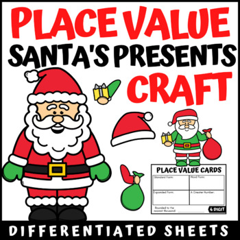 Preview of Santa's Presents Craft | Santa's Presents Activity | Place Value Craft