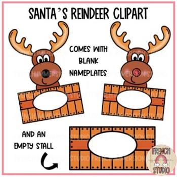 Santa's Reindeer Clipart by French Immersion Studio | TPT