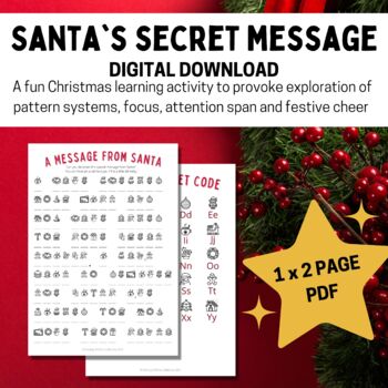 Santa's Secret Message Worksheet by Raising Wildfire Collective | TPT