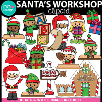 Preview of Santa's Workshop Clipart | Christmas Elf Clipart | Holiday Clipart