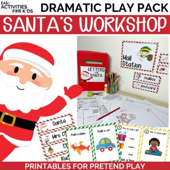 Preview of Santa's Workshop Dramatic Play Pack | Christmas Themed Pretend Play Printables |