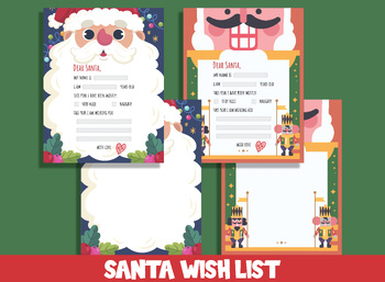 Preview of Santa's Workshop: Fillable & Blank Christmas Wish List Templates - Instant Fun!
