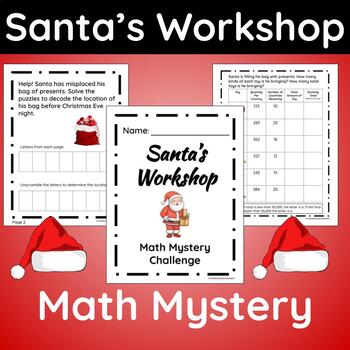 Preview of Santa's Workshop Mystery Challenge: Christmas Math Puzzles for Talented & Gifted