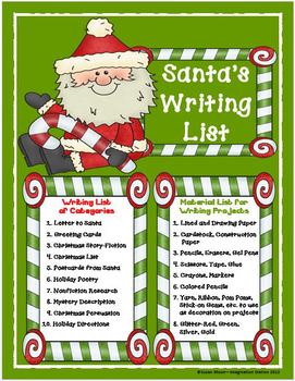 Preview of Santa's Writing List