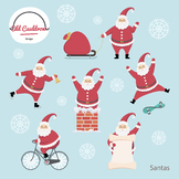 Santa's characters clipart commercial use, santa image, ho