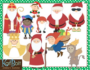 Preview of Santas Around The World Clip Art