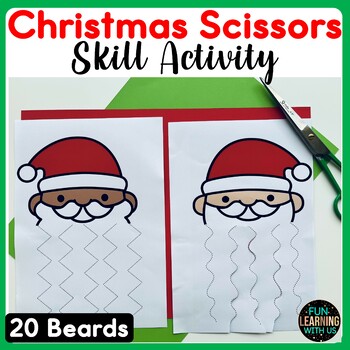 Preview of Santas Beard Cutting Scissors Skill Practice | Christmas Fine Motor Activity