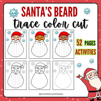 Scissors Skills Christmas Scissors Practice Cards, Santa's beard, Elves  Haircut