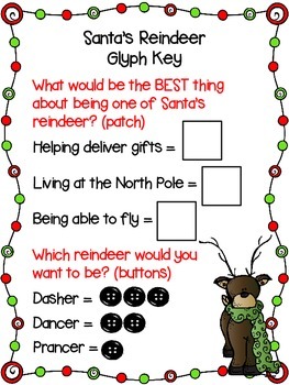 Santa's Reindeer Glyph by Glyph Girls | Teachers Pay Teachers