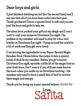 Santa's Super Special Magic Reindeer Food Kit by Maria Gavin from ...