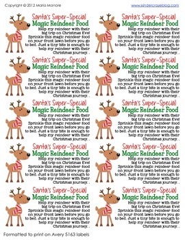 Christmas Reindeer Food Kit by Maria Gavin from Kinder Craze | TPT