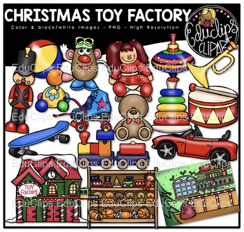 Preview of Christmas Toy Factory Clip Art Bundle {Educlips Clipart}