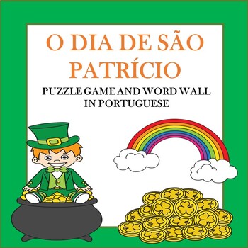 Preview of São Patrício: St. Patrick's Day Puzzle Game and Word Wall in Portuguese