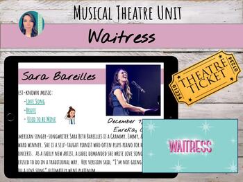 Preview of Sara Bareilles's "Waitress" Musical Listening Unit, Worksheets, & Test