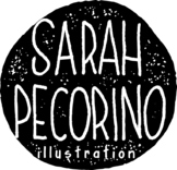 Sarah Pecorino Illustration Logo and Button