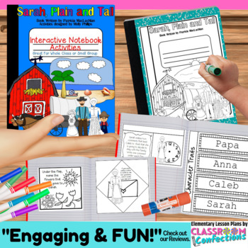 Preview of Sarah, Plain and Tall Activities for INTERACTIVE NOTEBOOKS 3rd 4th 5th Grades