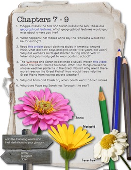 Sarah Plain And Tall Hyperlinked Pdf By Ms Cookie Tpt