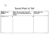Sarah Plain and Tall - KWL Chart