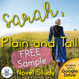 Sarah, Plain and Tall Novel Study FREE Sample