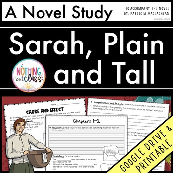 Preview of Sarah, Plain and Tall Novel Study Unit - Comprehension | Activities | Tests