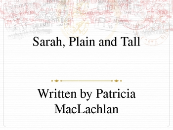 Preview of Sarah, Plain and Tall Powerpoint to go with Novel Study