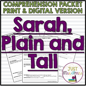 Preview of Sarah, Plain and Tall by Patricia MacLachlan Comprehension Questions