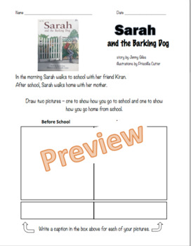 Preview of Sarah and the Barking Dog by Jenny Giles guided reading work