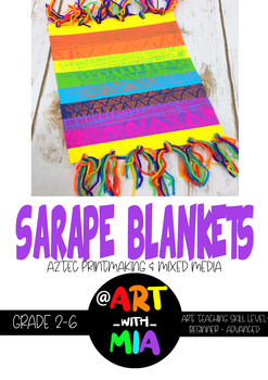 Preview of Sarape Blankets Printmaking - Art Lesson