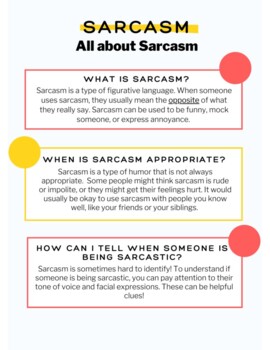 Preview of Sarcasm Poster / Lesson Plan