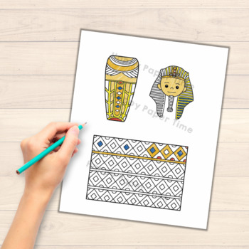 Sarcophagus toilet paper roll printable coloring craft - Happy Paper Time