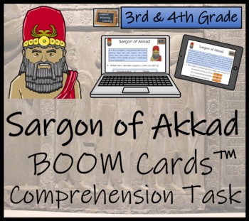 Preview of Sargon of Akkad BOOM Cards™ Comprehension Activity 3rd Grade & 4th Grade