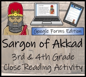 Preview of Sargon of Akkad Close Reading Digital & Print | 3rd Grade & 4th Grade