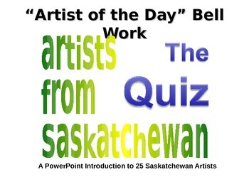 Preview of Saskatchewan Art Work Identification Quiz (Includes Answer Key)