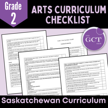 Preview of Saskatchewan Grade 2 Arts Curriculum Checklist