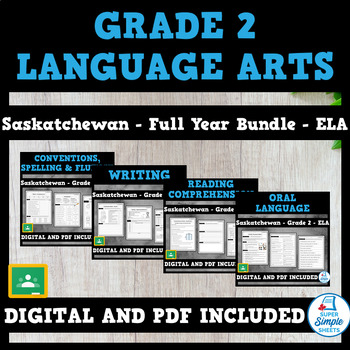 Preview of Saskatchewan Grade 2 Language Arts ELA - FULL YEAR BUNDLE