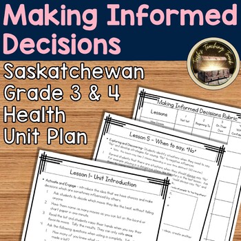 Preview of Saskatchewan Grade 3/4 Health Unit- Making Informed Decisions