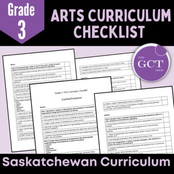 Preview of Saskatchewan Grade 3 Arts Curriculum Checklist 