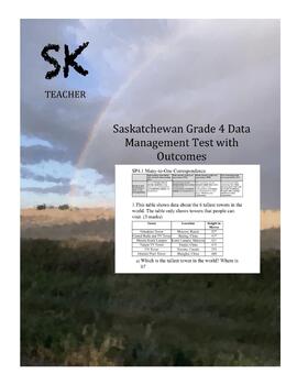 Preview of Saskatchewan Grade 4 Data Management Test and Review with Outcomes