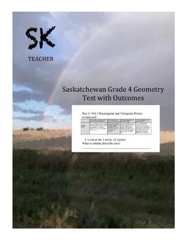 Preview of Saskatchewan Grade 4 Geometry Test and Review with Outcomes