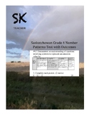 Saskatchewan Grade 4 Number Patterns Test and Review with 