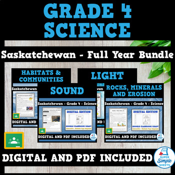 Preview of Saskatchewan Grade 4 Science - Full Year Bundle - GOOGLE/PDF INCLUDED