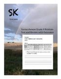 Saskatchewan Grade 4 Science Habitat Test with Outcomes