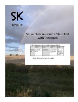 Preview of Saskatchewan Grade 4 Time Math Test and Review with Outcomes