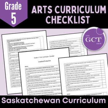 Preview of Saskatchewan Grade 5 Arts Curriculum Checklist 