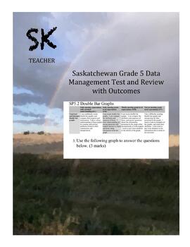 Preview of Saskatchewan Grade 5 Data Management Test and Review with Outcomes
