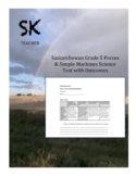 Saskatchewan Grade 5 Forces & Simple Machines Science Test