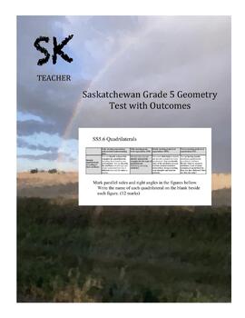 Preview of Saskatchewan Grade 5 Geometry Test with Outcomes